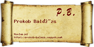 Prokob Balázs névjegykártya