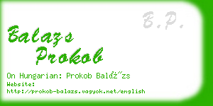 balazs prokob business card